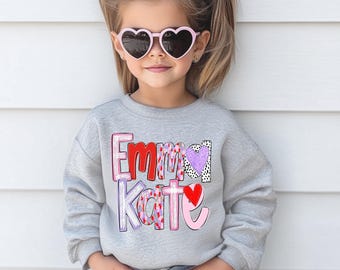 Kids Custom Sweatshirt | Personalized Name Sweatshirt | Pullover | Kids Crewneck Sweatshirt | Girls valentine Name Sweatshirt | sweater