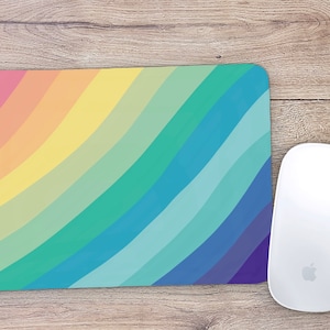 Mouse Pad | Home Office Decor | Desk Accessories | Christmas Gift | Coworker Gift | Computer Mouse Pad | Cute Mouse Pad | rainbow