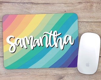Personalized Mouse Pad | Office Decor | Desk Accessories | Christmas Gift | Coworker Gift | Computer Mouse Pad | Cute Mouse Pad | rainbow