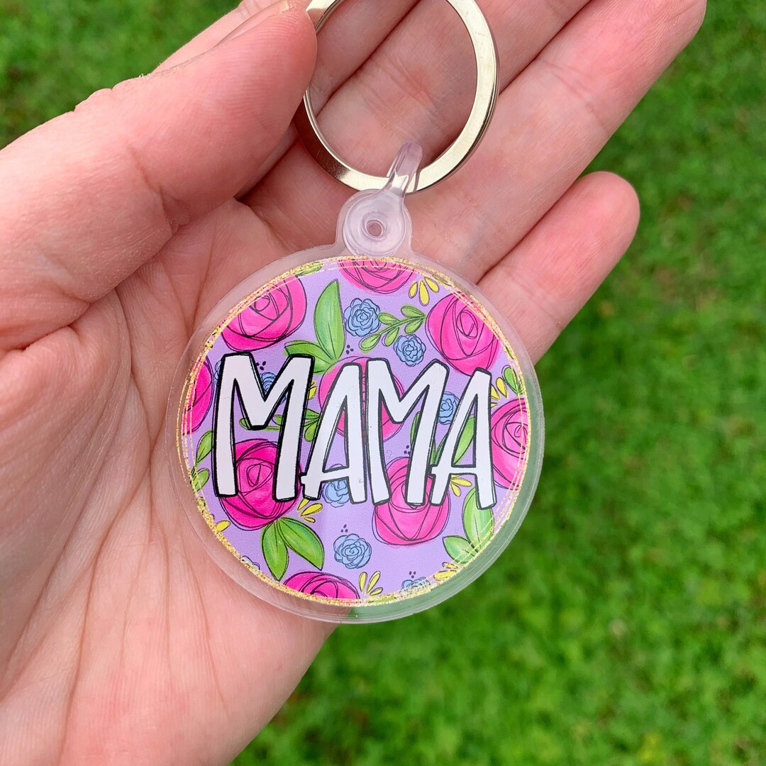 Mama Key Chain Cute Keychain Gift Mothers Day Gift Flowers Floral Mom