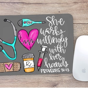 Nurse Mouse Pad | Office Decor | Desk Accessories | Christmas Gift | Coworker Gift | Computer Mouse Pad | Cute Mouse Pad | nurse gift