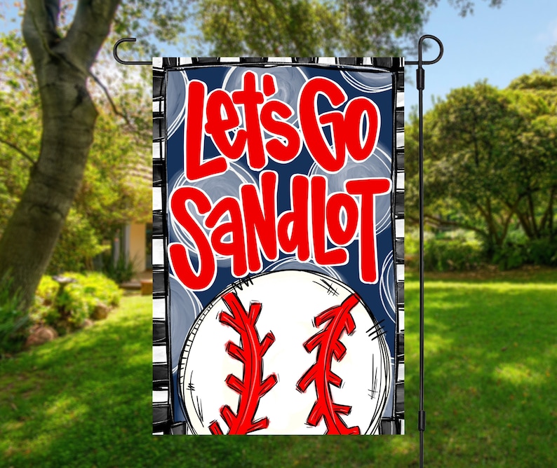 Custom Baseball Team Garden Flag Yard Decor Flag personalized Yard Art Outdoor Decor sports lets go team game day image 4