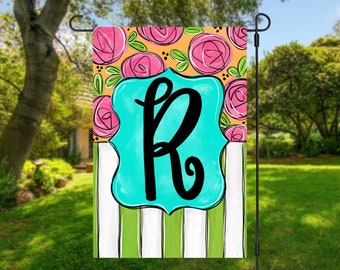 Personalized initial garden Flag | Yard Decor | Garden sign | Spring Decor | Welcome Flag | Outdoor Decor | Mother's Day Gift | wedding gift