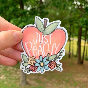 Peach Sticker | Laptop Sticker | Sticker Collector | Vinyl Sticker | Car Decal | Inspirational | just peachy | cute peach sticker