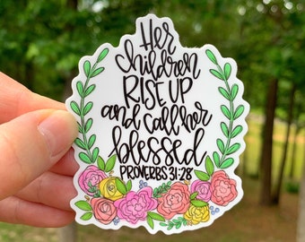 Mom Sticker | Laptop Sticker | Sticker Collector | Vinyl Sticker | Decal | gift for mom | blessed | Mother’s Day gift | proverbs 31:28
