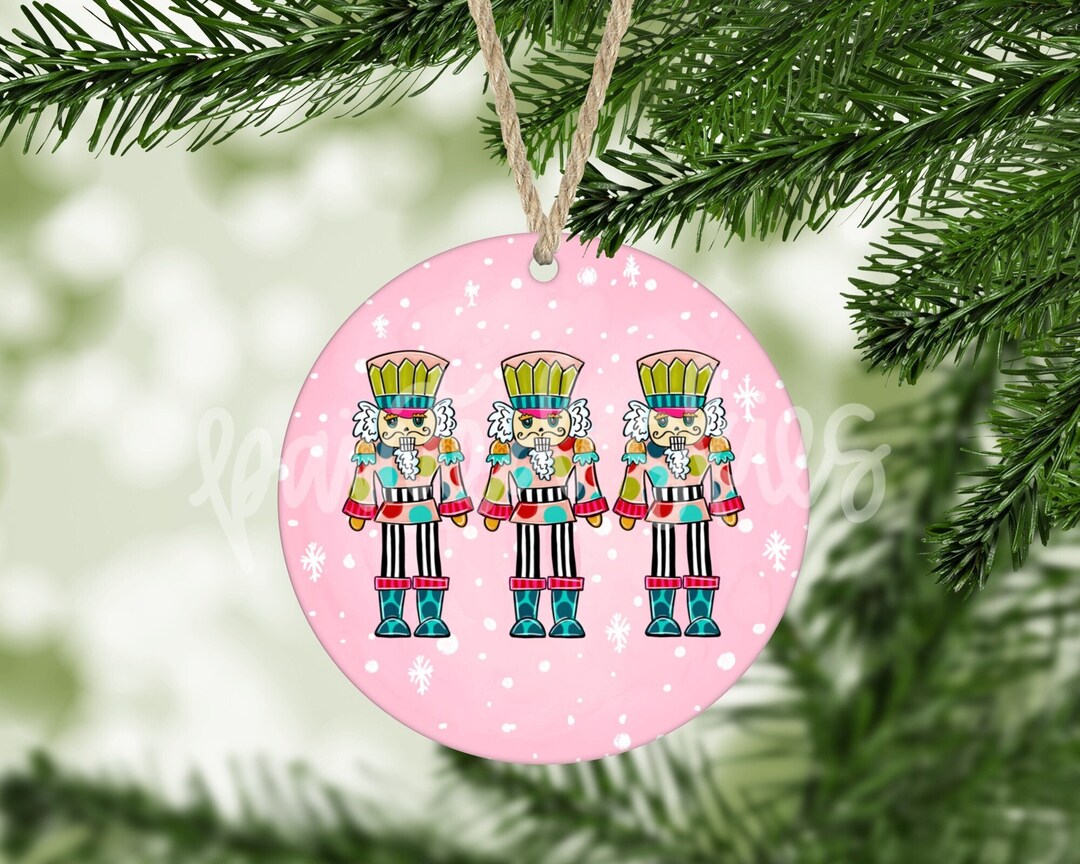 Whimsical Pink Nutcracker Christmas Ornament Custom Ornament Christmas