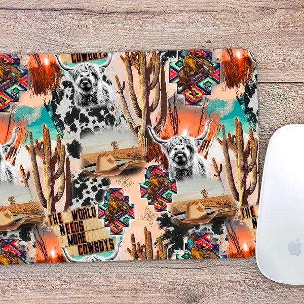 Cowboy Vibes Mouse Pad | Home Office Decor | Desk Accessories | Christmas Gift | Coworker Gift | Computer | Cute Mouse Pad |western