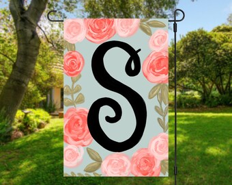 Rose Modern Tartan Crest Garden Flag