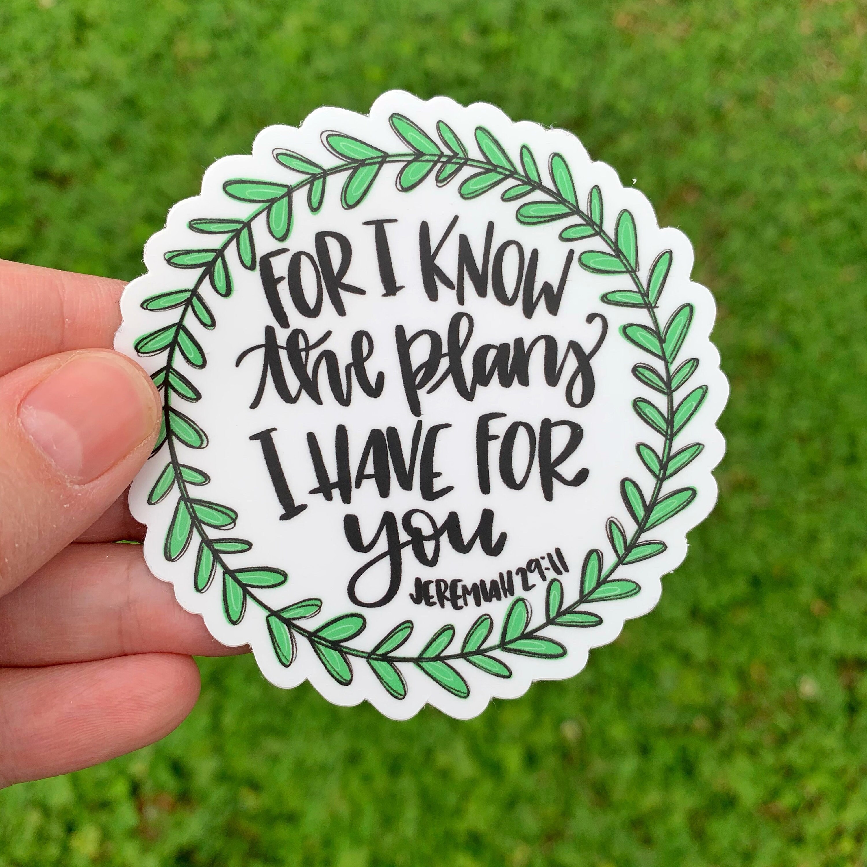 For I Know the Plans I Have for You Wreath Sticker Laptop | Etsy