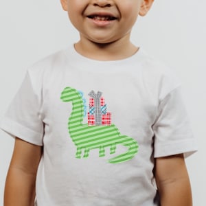 Christmas Toddler t-shirt | cute tshirt | graphic tee | children | kids | shirt for baby | children | Faux appliqué | dinosaur