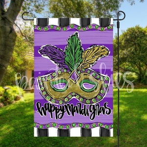 Garden Flag | Mardi Gras Decor | Spring Yard Decor | RV Campsite Gift | Welcome Flag | Yard Art | Outdoor Decor | Fleur De Lis | Nola |