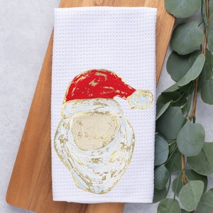 Pretty Simple Santa Claus Christmas Kitchen Dish Towel | Christmas kitchen decor | Christmas decorations | hand towel | merry christmas