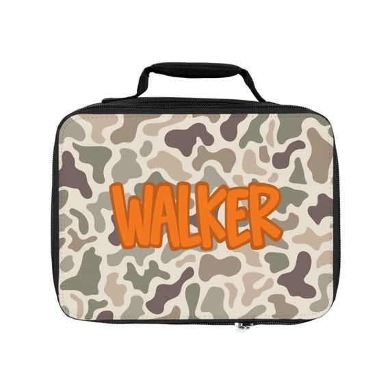 Personalized Duck Camo Lunch Bag for School Boy, Insulated Lunch Box with Name, Back to School, Kids Lunch Tote, Custom Lunchbag, School