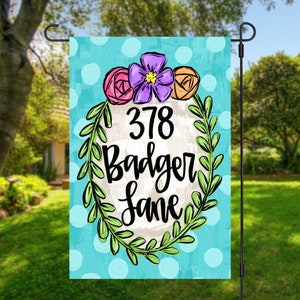 Custom address garden Flag | Yard Decor | Garden sign | Welcome Flag | Outdoor Decor | Mother&#39;s Day Gift | wedding gift | personalized