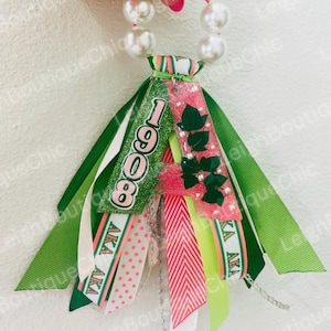 Custom Glitter AKA Bag Tassel, Sorority Bag Charm, Personalized Backpack Tag