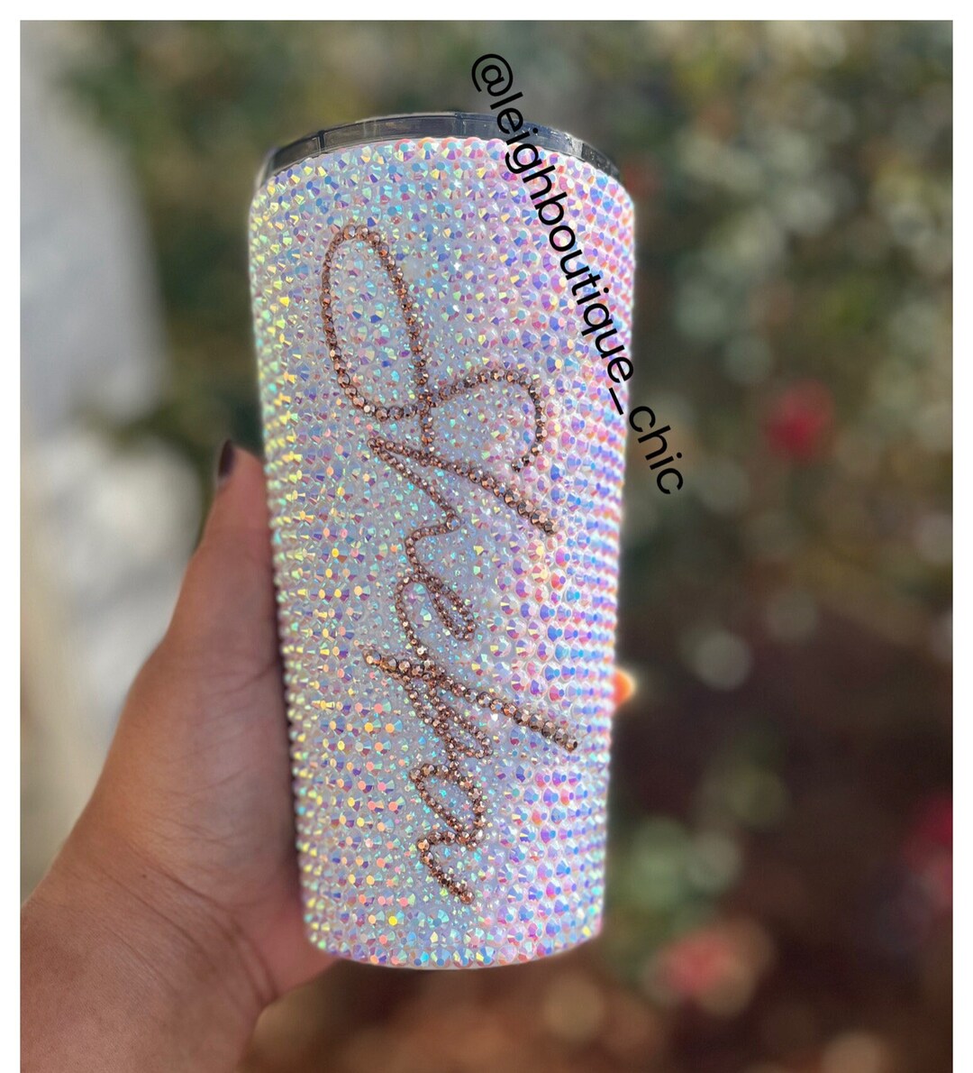 Rose Gold White Rhinestone Tumbler Eye-catching Bachelorette and ...