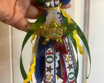 Order of Eastern Star Bag Tassel, Custom Tassel Bag Charm, Personalized Glitter bag tag, Bogg Bag Accessories Gift, OES Backpack Tag, Sistar
