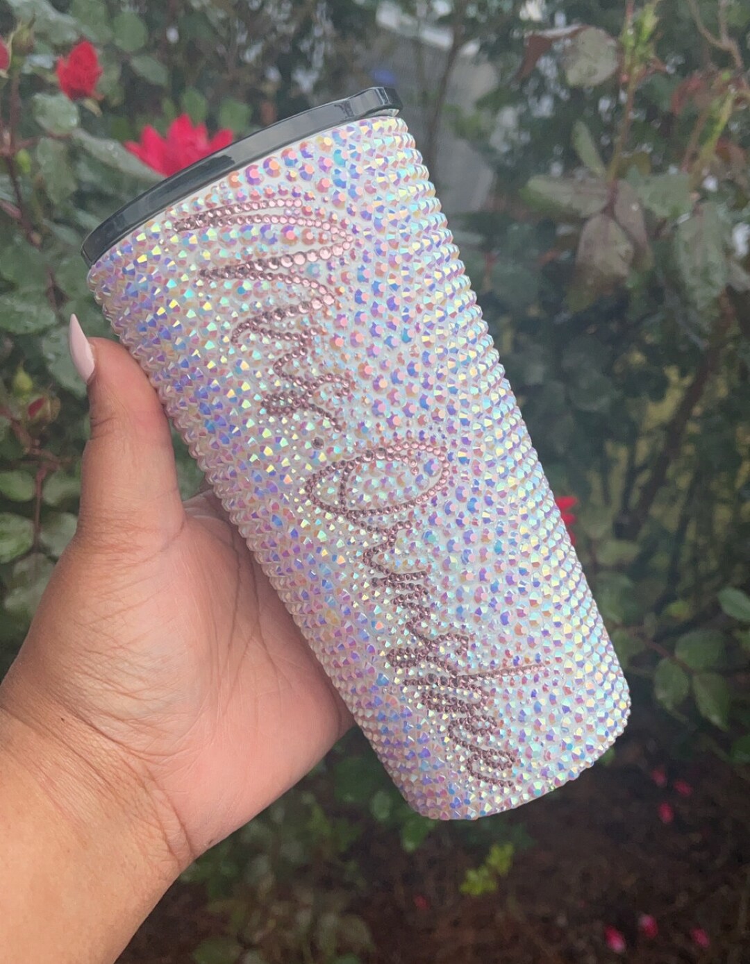 Rose Gold White Rhinestone Tumbler - Eye-catching Bachelorette and ...