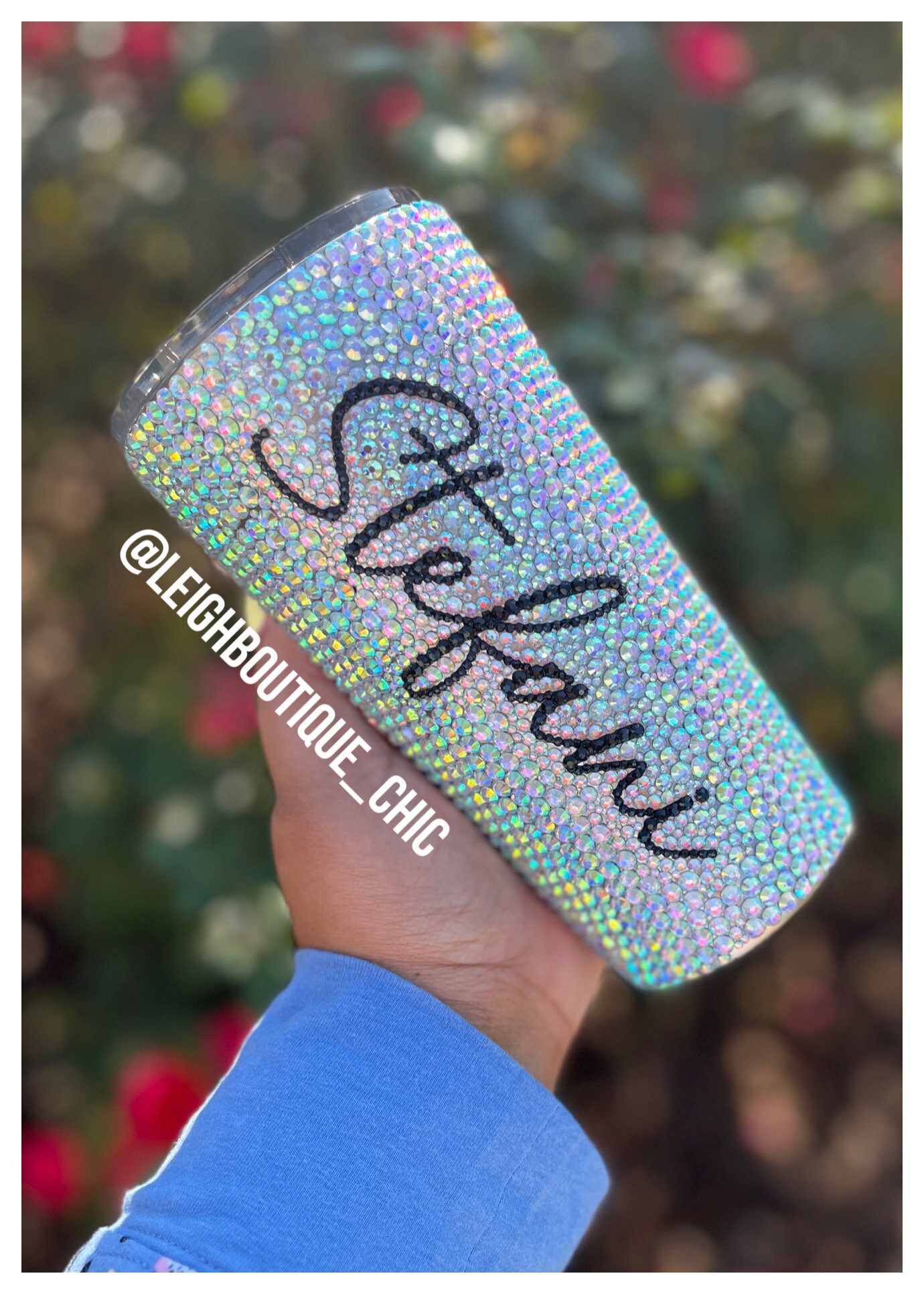 Rose Gold White Rhinestone Tumbler - Eye-catching Bachelorette and ...