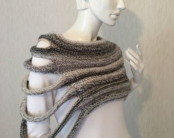 Hand knitted String Shrug - ladies wrap - sweater top...