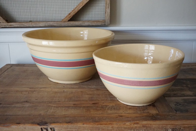 Vintage Watt Ovenware 9 Pottery Bowl Pink Turquoise Etsy