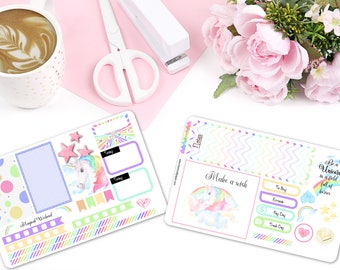 Magical Unicorn Happy Planner Weekly Stickers