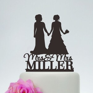Lesbian Cake Topper,Lesbian Wedding,Mrs and Mrs Cake Topper,Lesbian Silhouette,Lesbian Cake Decoration,Same Sex Cake Topper - C148