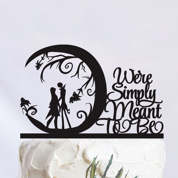 Jack And Sally Wedding Cake Topper, Disney Cake Topper, Nightmare Before Christmas Party Decor ,Simply Meant To Be C337
