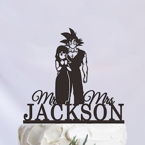 Custom Dragon Wedding Cake Topper, Anime Cake Topper, Super Hero Theme Decor, Mr and Mrs Cake Topper, Custom Cake Topper C370
