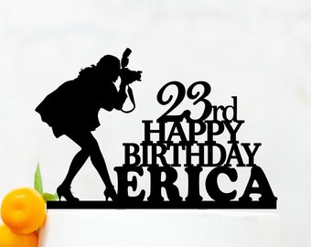 Personalized Photographer Cake Topper , Photographer Birthday Cake Topper , Unique Cake Topper, Journalist Custom Cake Topper B006