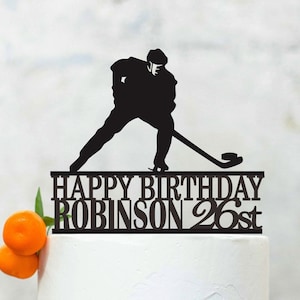 Hockey Birthday Cake Topper , Ice Hockey Cake Topper , Hockey Birthday Party Decor, Sport Theme Cake Topper B024
