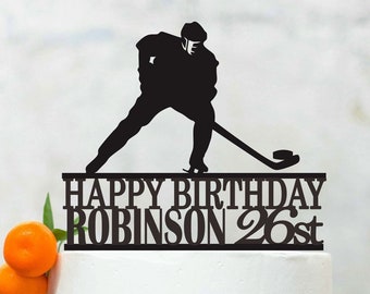 Hockey Birthday Cake Topper , Ice Hockey Cake Topper , Hockey Birthday Party Decor, Sport Theme Cake Topper B024