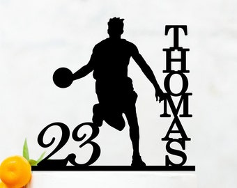 Basketball Birthday Cake Topper , Basketball  Cake Topper , Sport Theme Cake Topper, Basketball Player Party Decoration B022