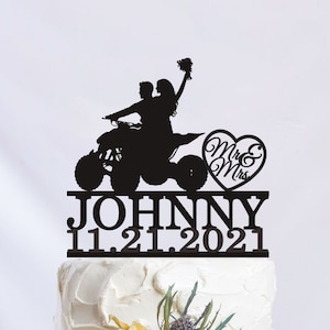 ATV Quad Wedding Cake Topper, Wheel 4x4 Cake Topper,4 Wheeler Theme Party Decor, ATV Motocycle Cake Topper, Custom Cake Topper C331