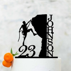 Man Climber Birthday Cake Topper, Rock Climbing Cake Topper, Climber Theme Party Decor, Birthday Cake Decoration B035