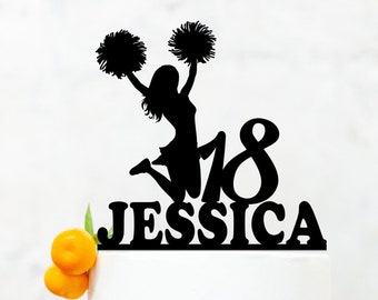 Cheerleader Birthday Cake Topper , Cheerleader Party Cake Topper , Cheerleader Party Decoration , Custom Cake Topper B009