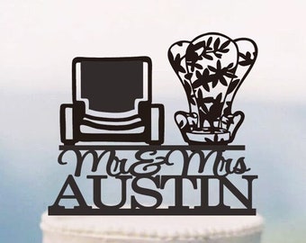 Up Chairs Wedding Cake Topper, Disney Up House Cake Topper, Adventure Theme Party Decor ,Disney Cake Topper, Mr And Mrs Cake Topper C333