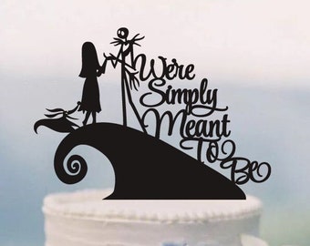 Jack And Sally Wedding Cake Topper, Nightmare Before Christmas Party Decor, Disney Cake Topper, Simply Meant To Be C339