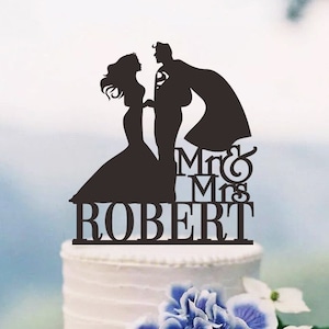 Wedding Cake Topper,Super Hero Cake Topper, Mr Mrs Cake Topper, Custom Cake Topper, Super Hero Theme Decor, Super Hero Decoration C165