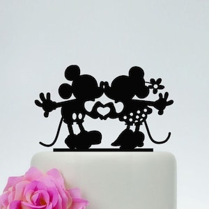 Mickey And Minnie Cake Topper, Wedding Cake Topper,Custom Cake Topper,Disney Cake Topper,Personalize Cake Topper,Unique Cake Topper  P092