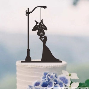 Spider-Man Tortendeko, Braut und Spider-Man Silhouette, Hochzeitstorte, Tortenstecker, Tortendeko, Tortendeko, Hochzeitstorte, Tortendeko - P116