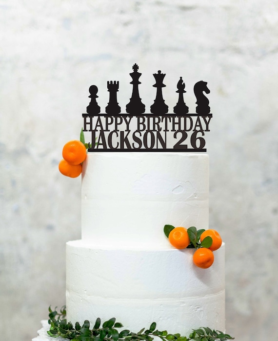 Chess Birthday Cake Topper Chess Cake Topper King and Queen Etsy