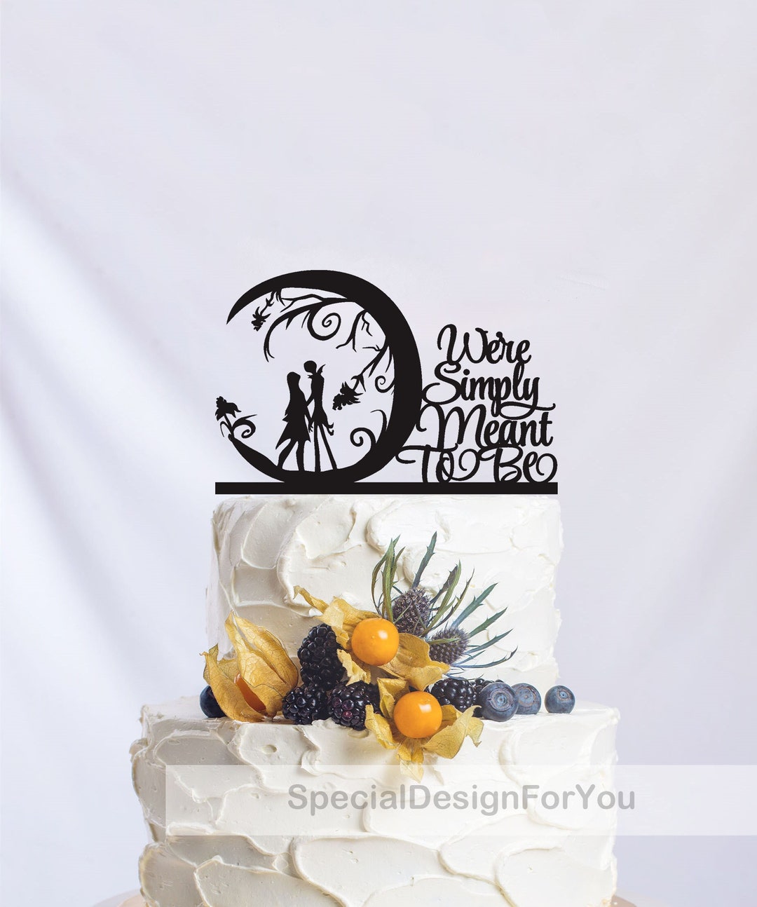Jack and Sally Wedding Cake Topper, Disney Cake Topper, Nightmare