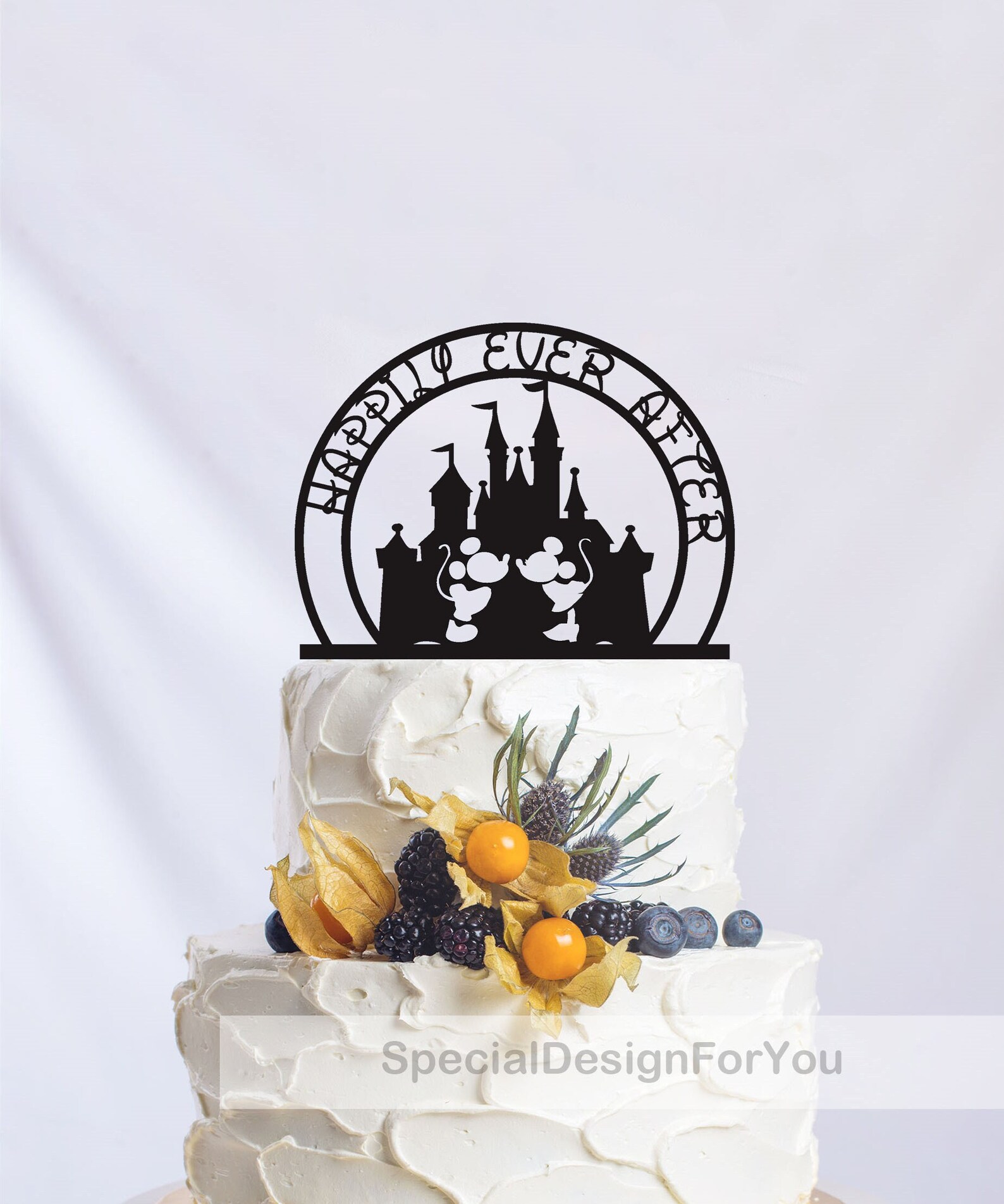 Happily Ever After Cake Topper, Disney Wedding Cake Topper, Mickey and ...