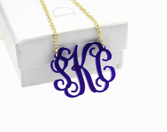 Acrylic Necklace,Initials Necklace,Acrylic Monogram Necklace,Acrylic Necklace,Custom Necklace,Birthday Gift,Christmas gift N008