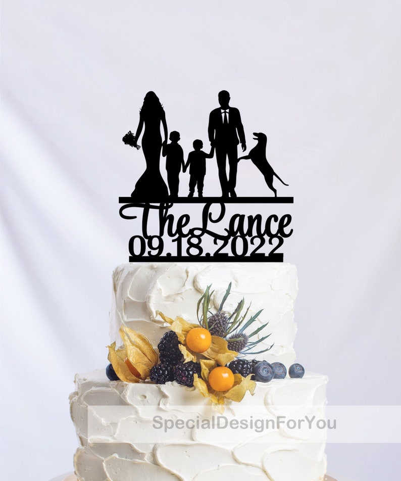 Family Wedding Cake Topper Family Theme Cake Topper Mr and Etsy