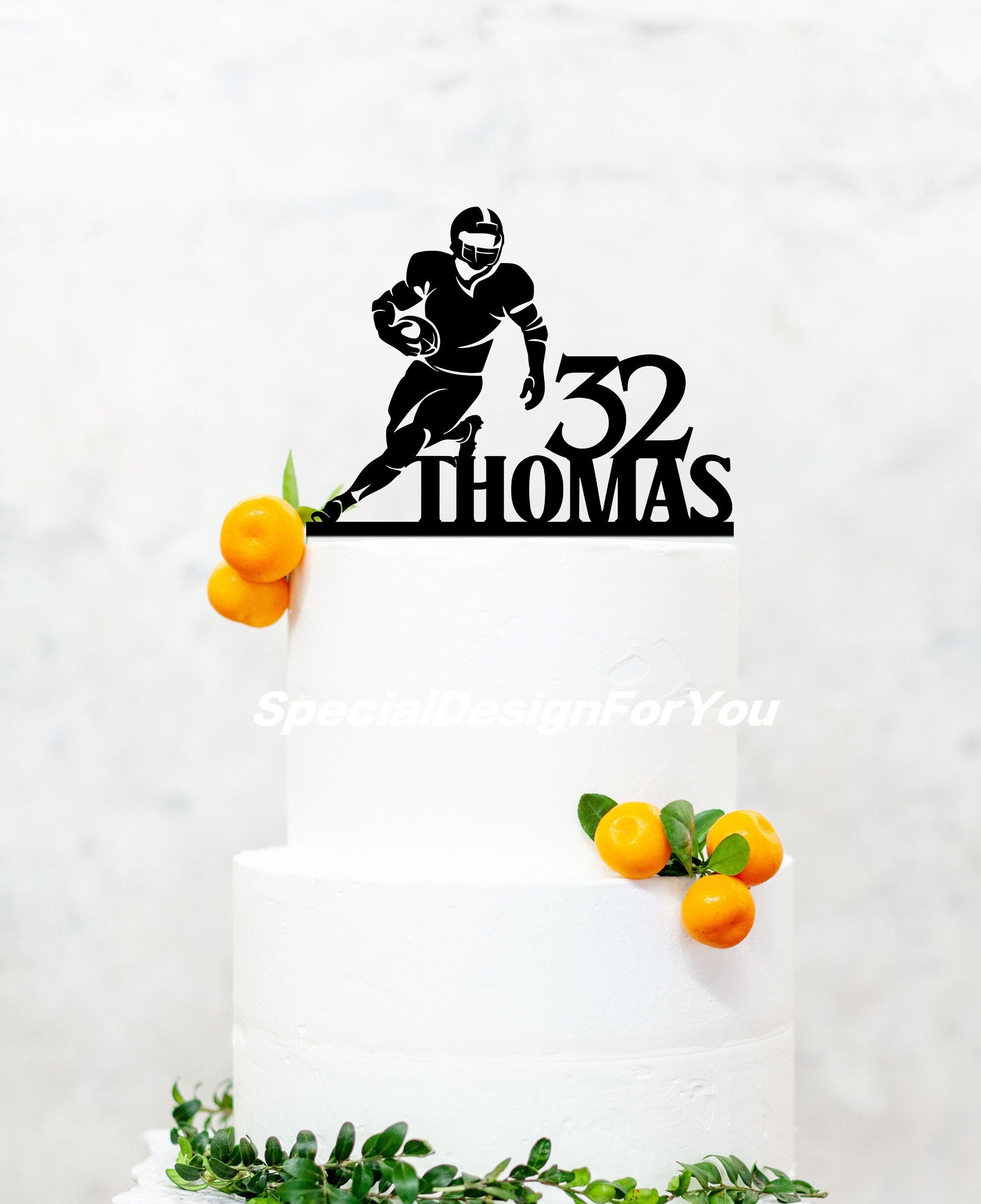 Football Birthday Cake Topper American Football Cake Topper Etsy