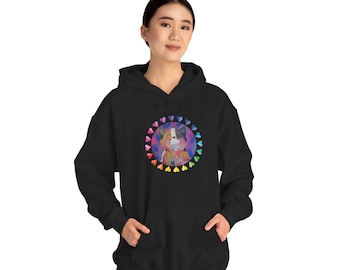 Rainbow Heart Circle Felicity Kitty Hoodie