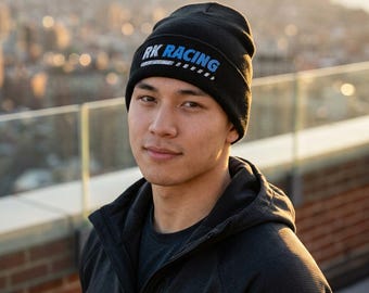 RK Racing Logo Beanie | Embroidered Cuffed Beanie, Motorsport Crew Hat