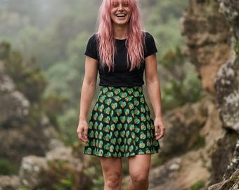 Bearded Dragon Heart Pop Art Skater Skirt | Colorful Beardie Pattern